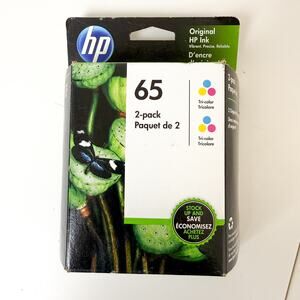 New Sealed Genuine HP 65 Tri-Color 2-Pack - EXP 10/2022